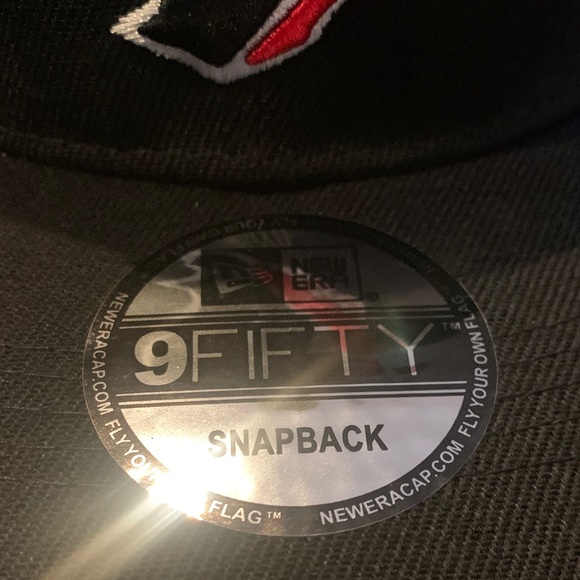 New Era Black Cap with Red and White Texans - Picture 3 of 7